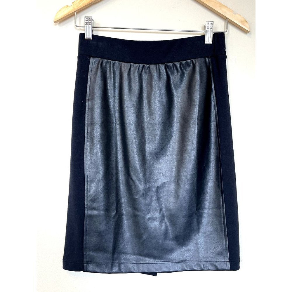 Splendid Pull-On Faux Leather Midi Skirt S